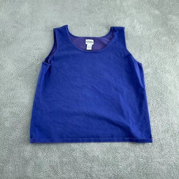Chicos Womens Blue Silk Blend Tank Top Size 3  0594 - Picture 1 of 8
